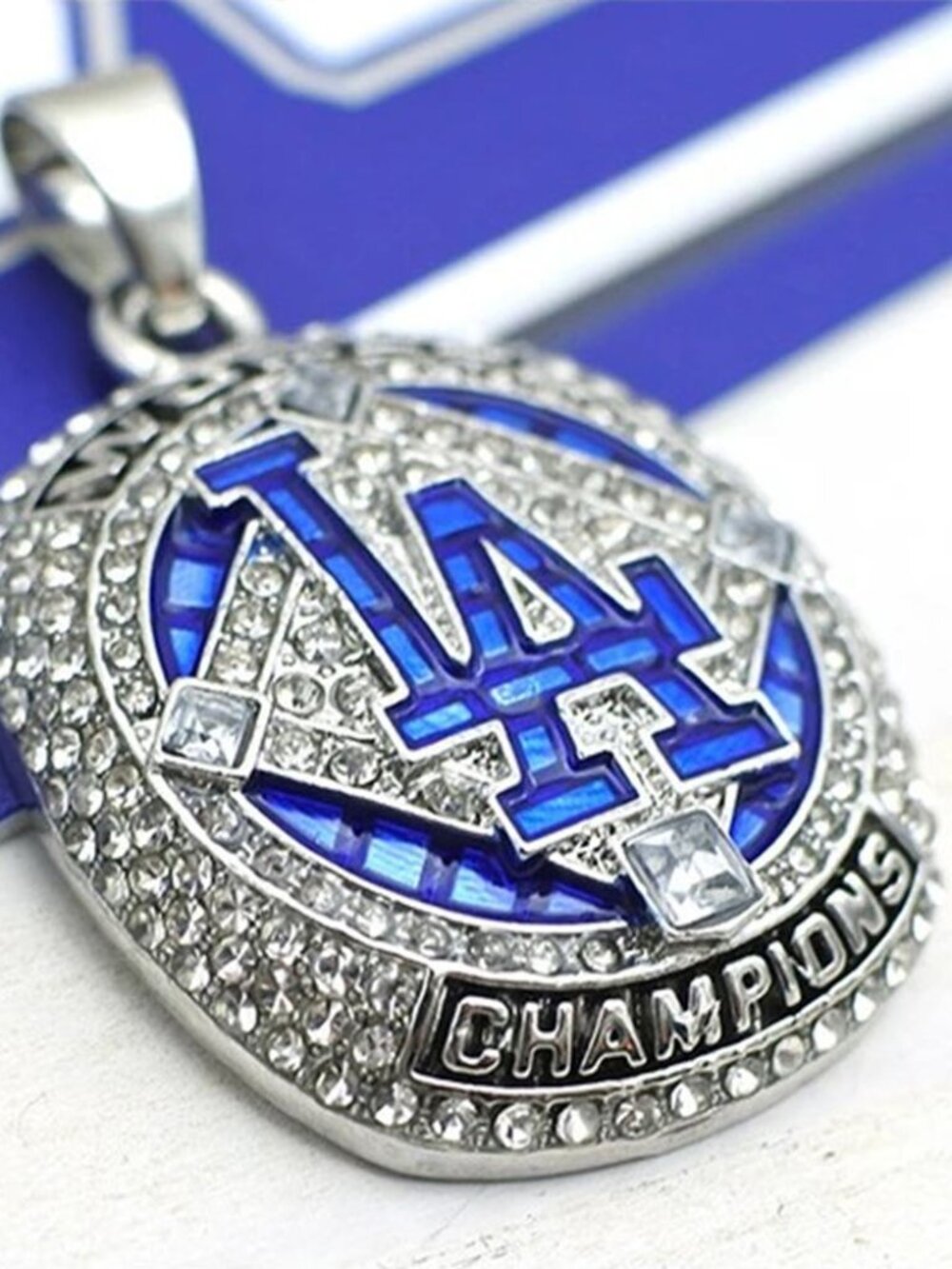 LA Dodgers Chain Necklace -  2020 Championship - Y2K - 20" Chain - Silver